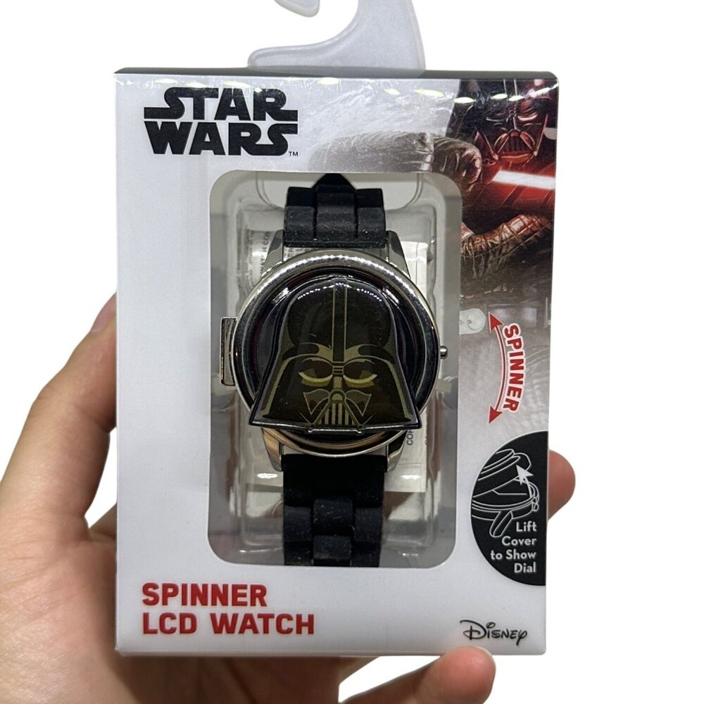NWF Star Wars Darth Vader Spinner LCD Kids Watch – Black Band (Needs Battery)